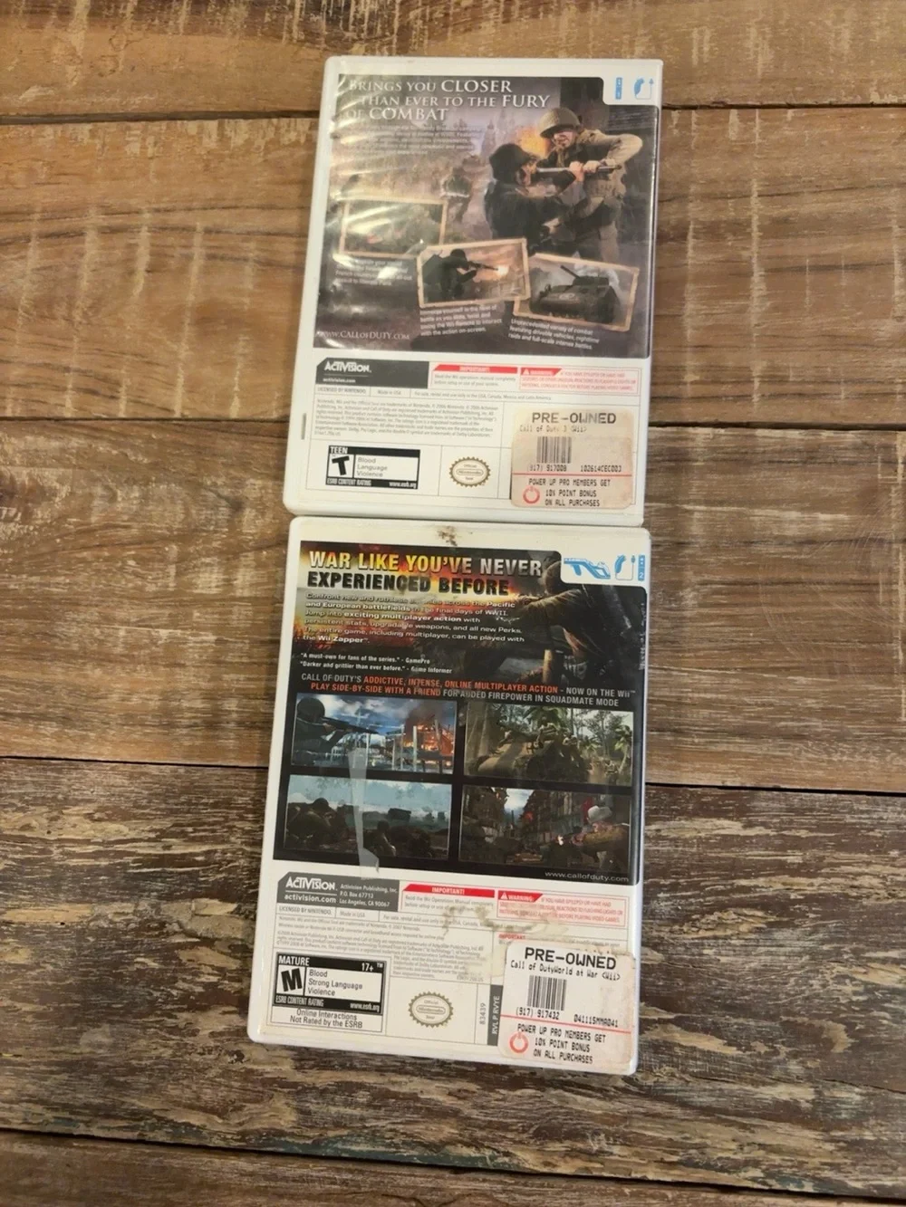 Call of Duty Wii 2 Game Bundle World at War + Call of Duty 3 Tested